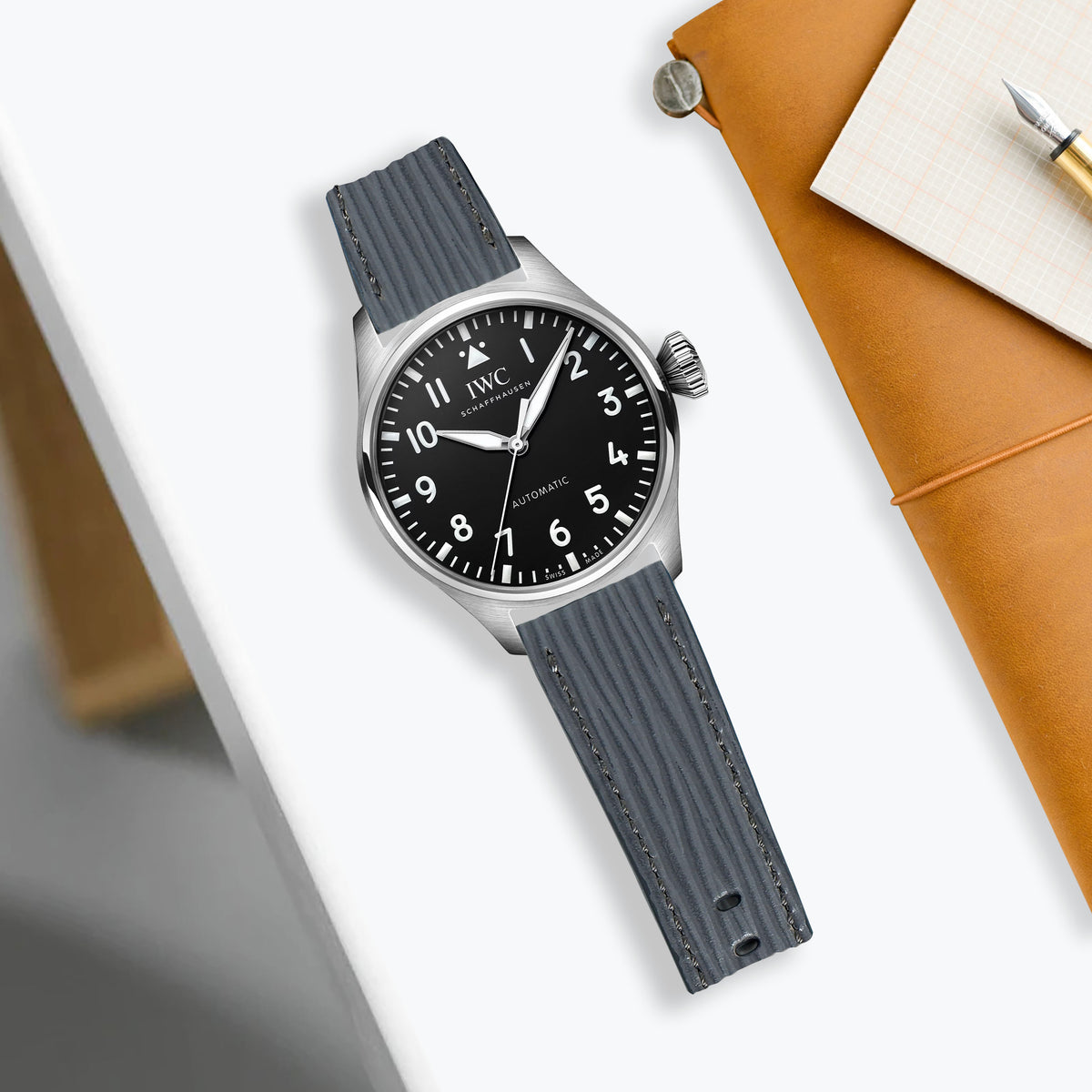 IWC Pilot Straps Epi Grey Liger Straps