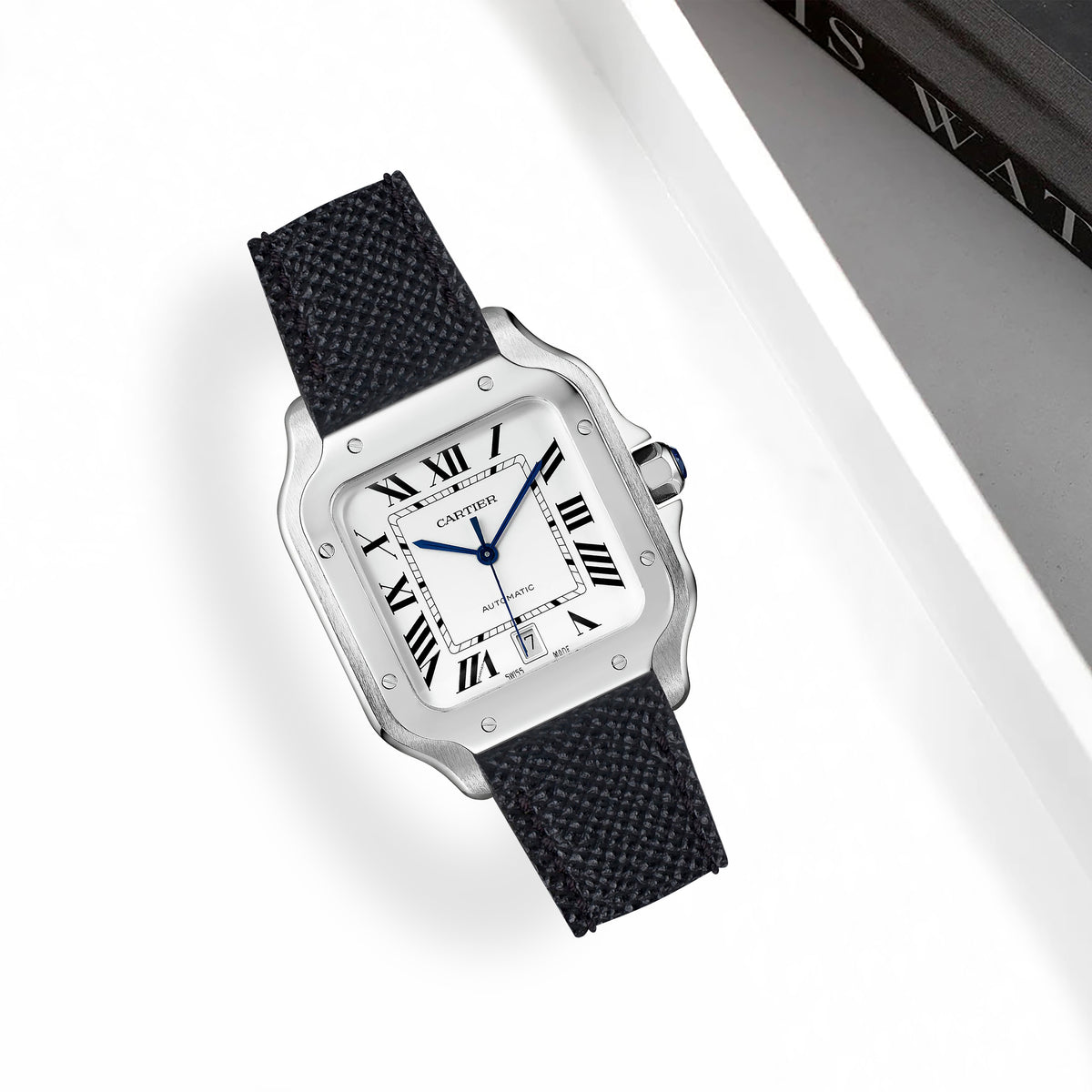 Cartier New Santos Quick Release Straps Epsom Black – Liger Straps