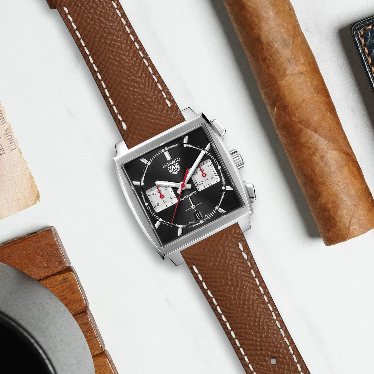 Tag Heuer Monaco Straps Epsom Brown – Liger Straps
