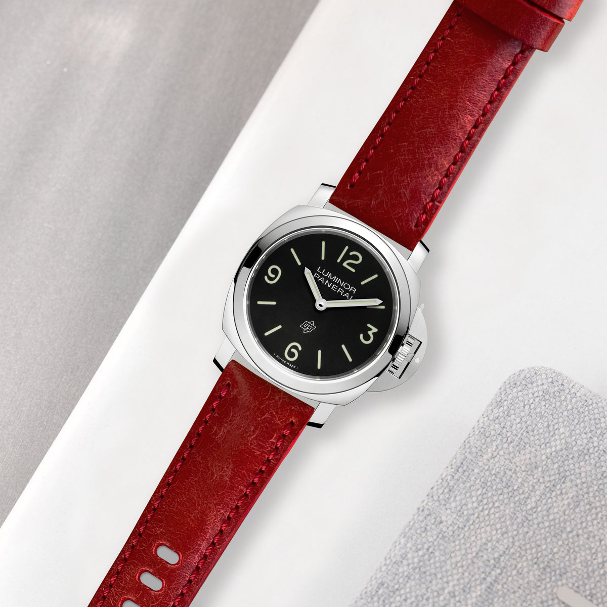 Panerai Luminor Straps - Ghachos Buffed Red – Liger Straps