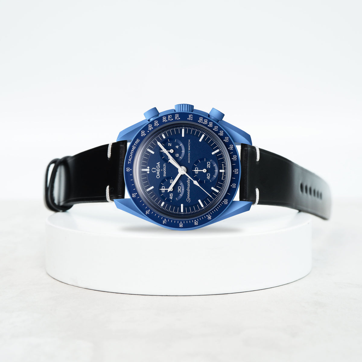 Omega MoonSwatch X Swatch Straps - Minimalist Cordovan Black