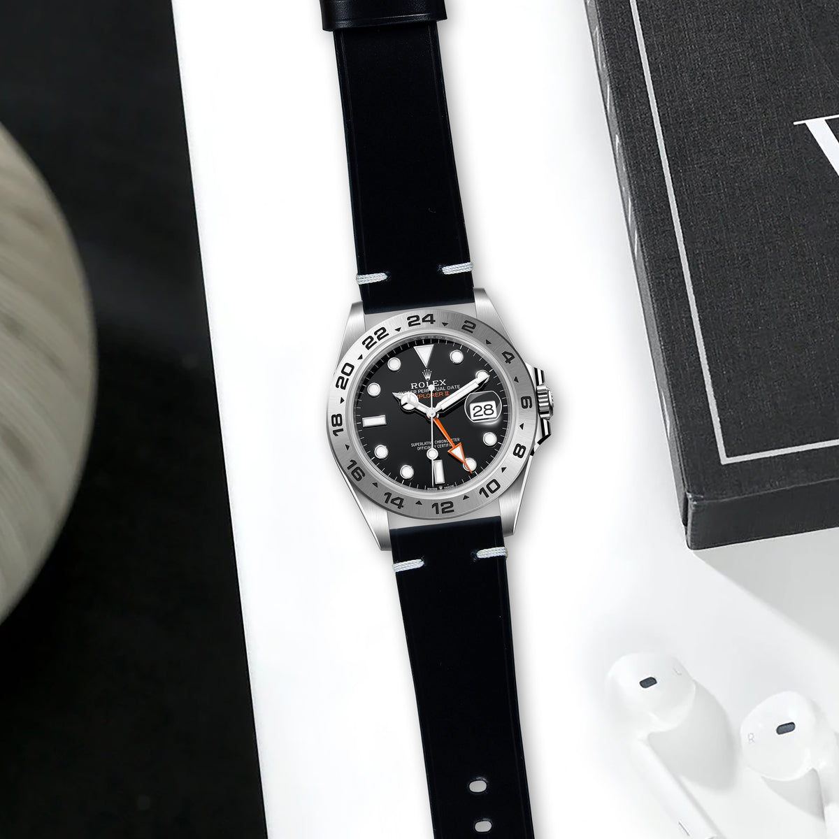 Rolex Explorer Straps Minimalist Cordovan Black – Liger Straps