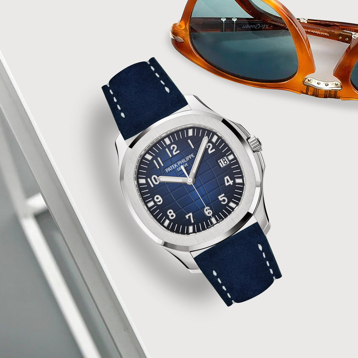 Patek Aquanaut Straps - Suede Navy Blue – Liger Straps