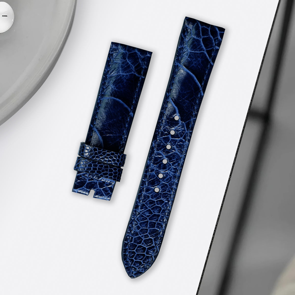 Navy Blue Luxury Crocodile Skin Watch Strap For Men | Luxury Alligator  Quick Release