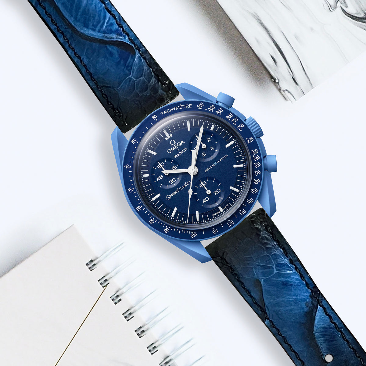 Omega MoonSwatch X Swatch Straps - Ostrich Leg Space Blue