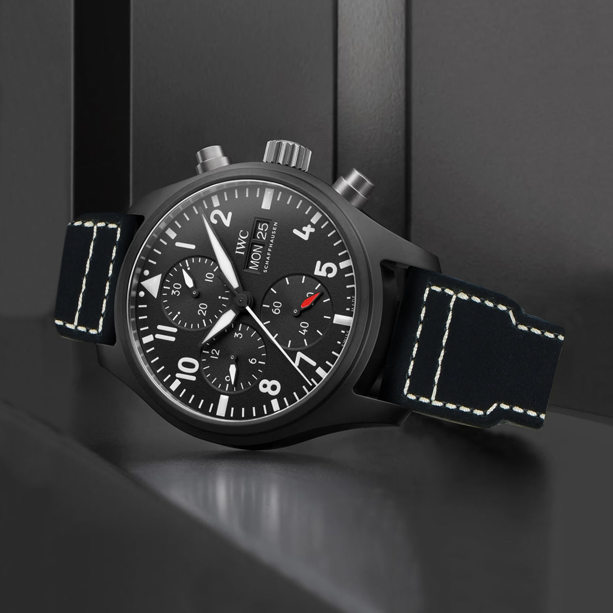 ＩＷＣ純正アリゲーターストラップブラック20㎜ liger-straps-pilot-black-iwc-
