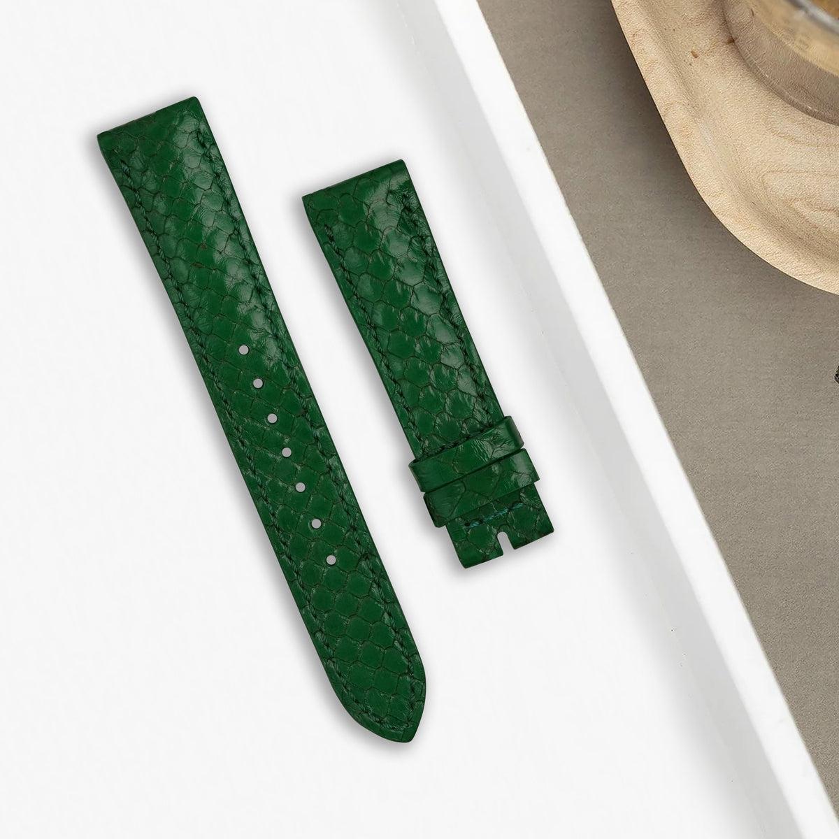 Ready Made 20mm Straps - Python Green – Liger Straps