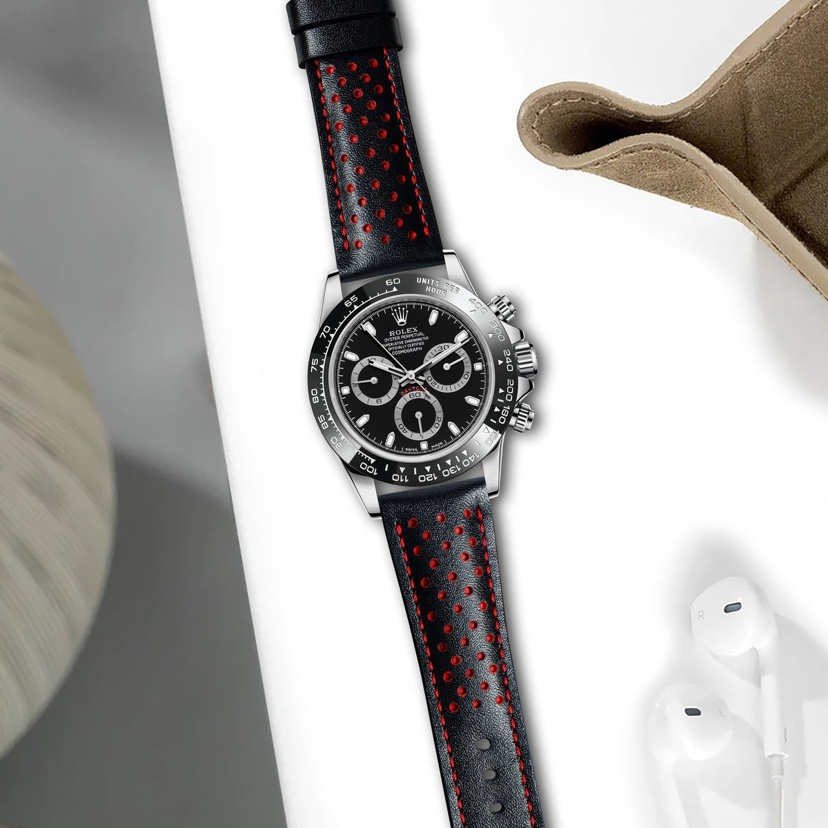 Rolex Daytona Straps - Epi Red