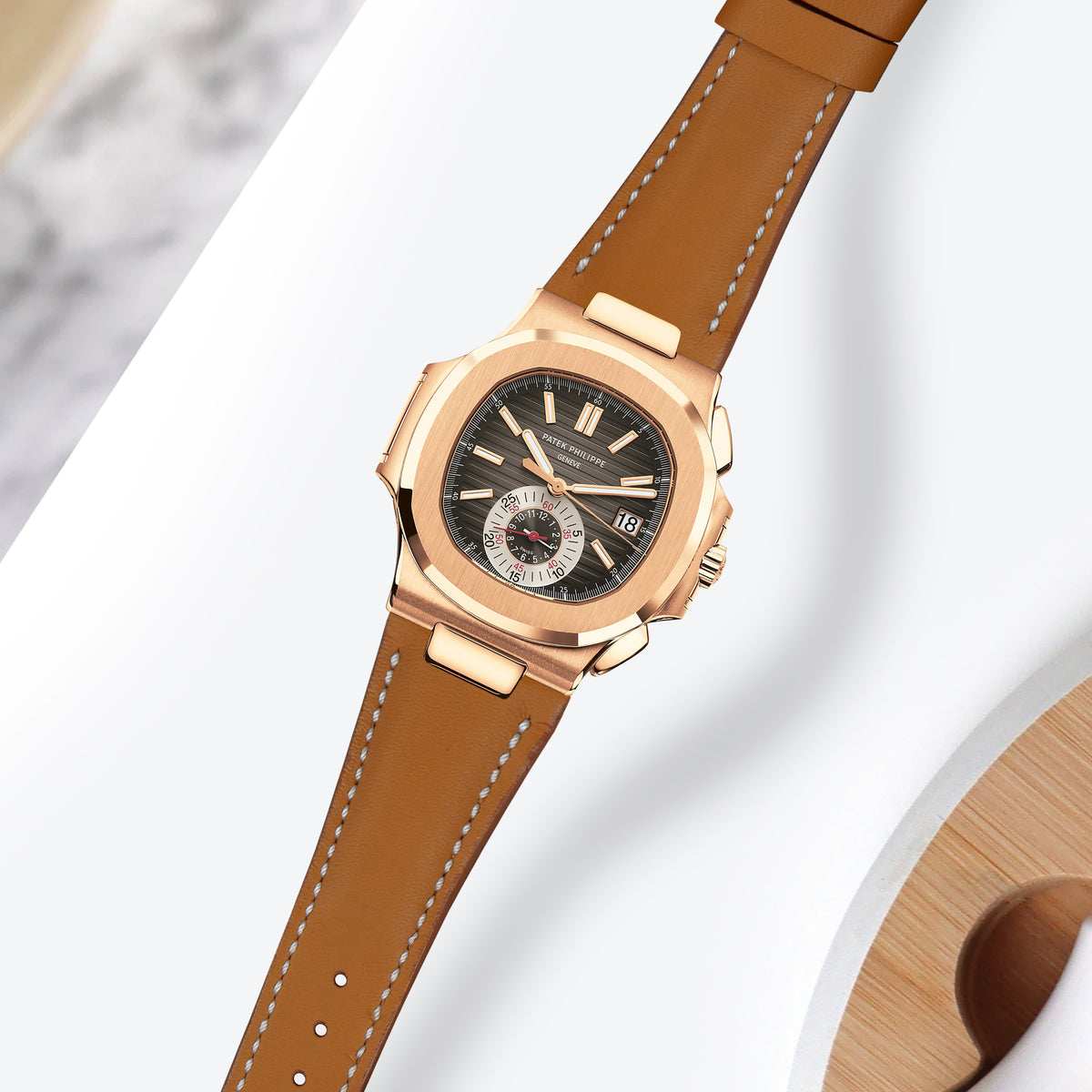 Patek Nautilus Straps - Rhone Brown – Liger Straps