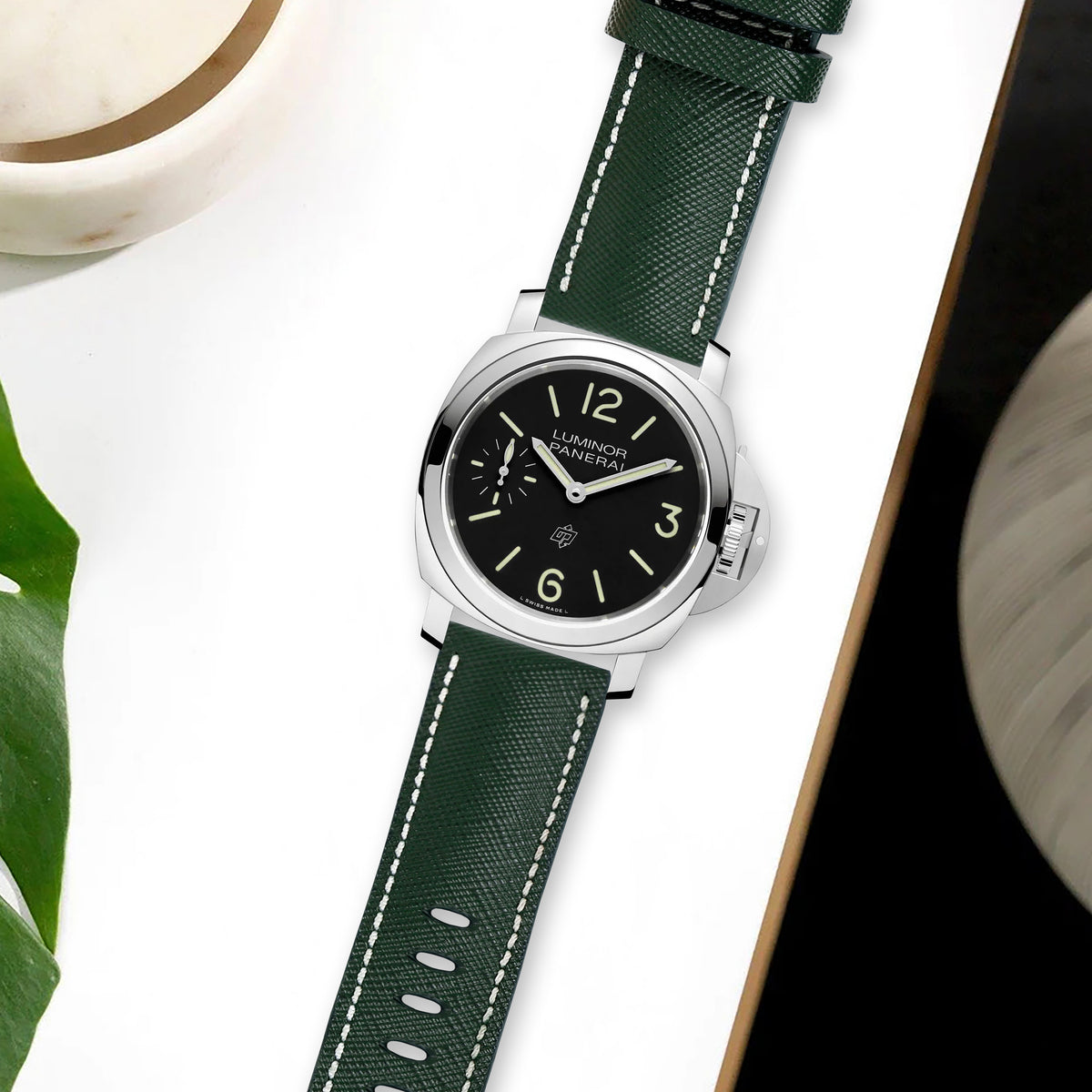 Panerai Luminor Straps - Saffiano Dark Green – Liger Straps