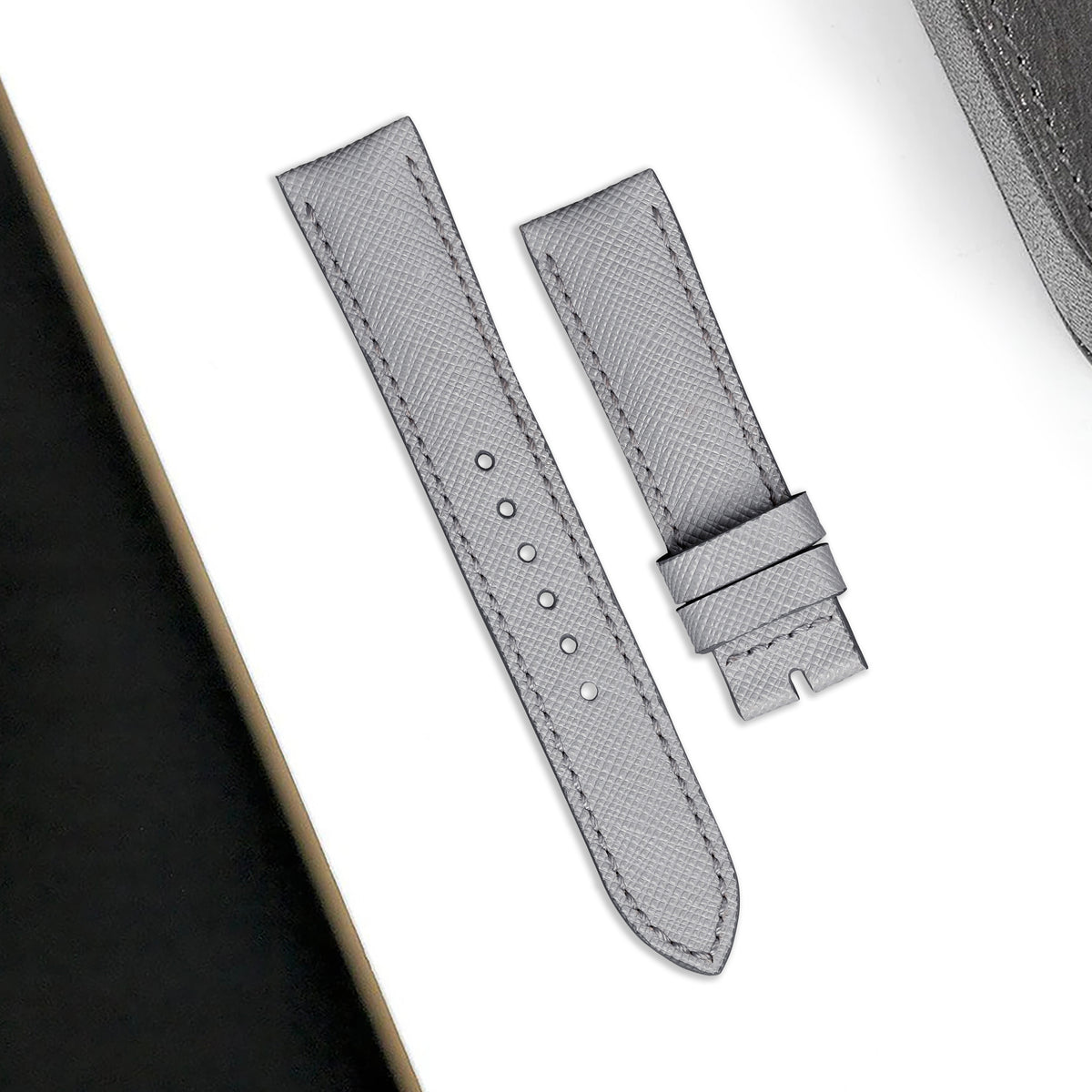 Ready Made 19mm Straps Saffiano Light Grey – Liger Straps