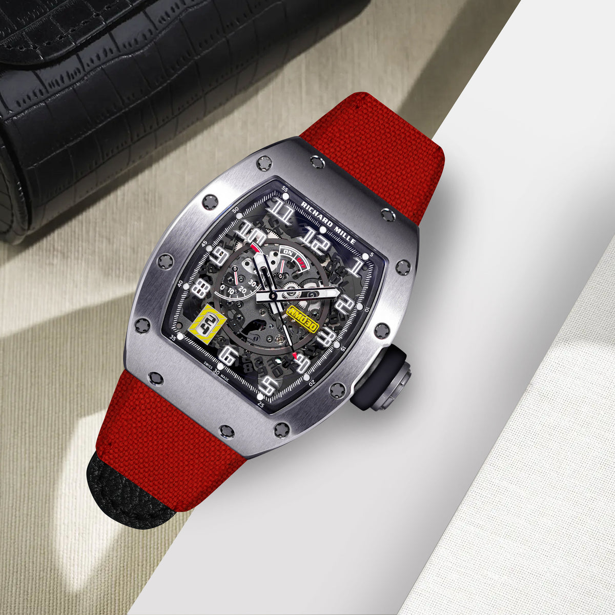 Richard Mille Straps - Velcro Canvas Red – Liger Straps
