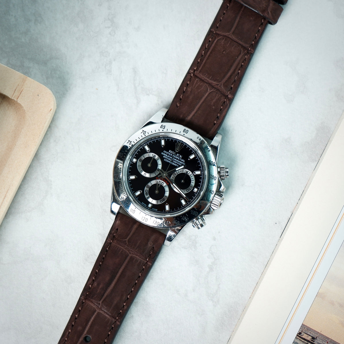 Rolex Daytona Straps Croco Nubuck Tobacco – Liger Straps