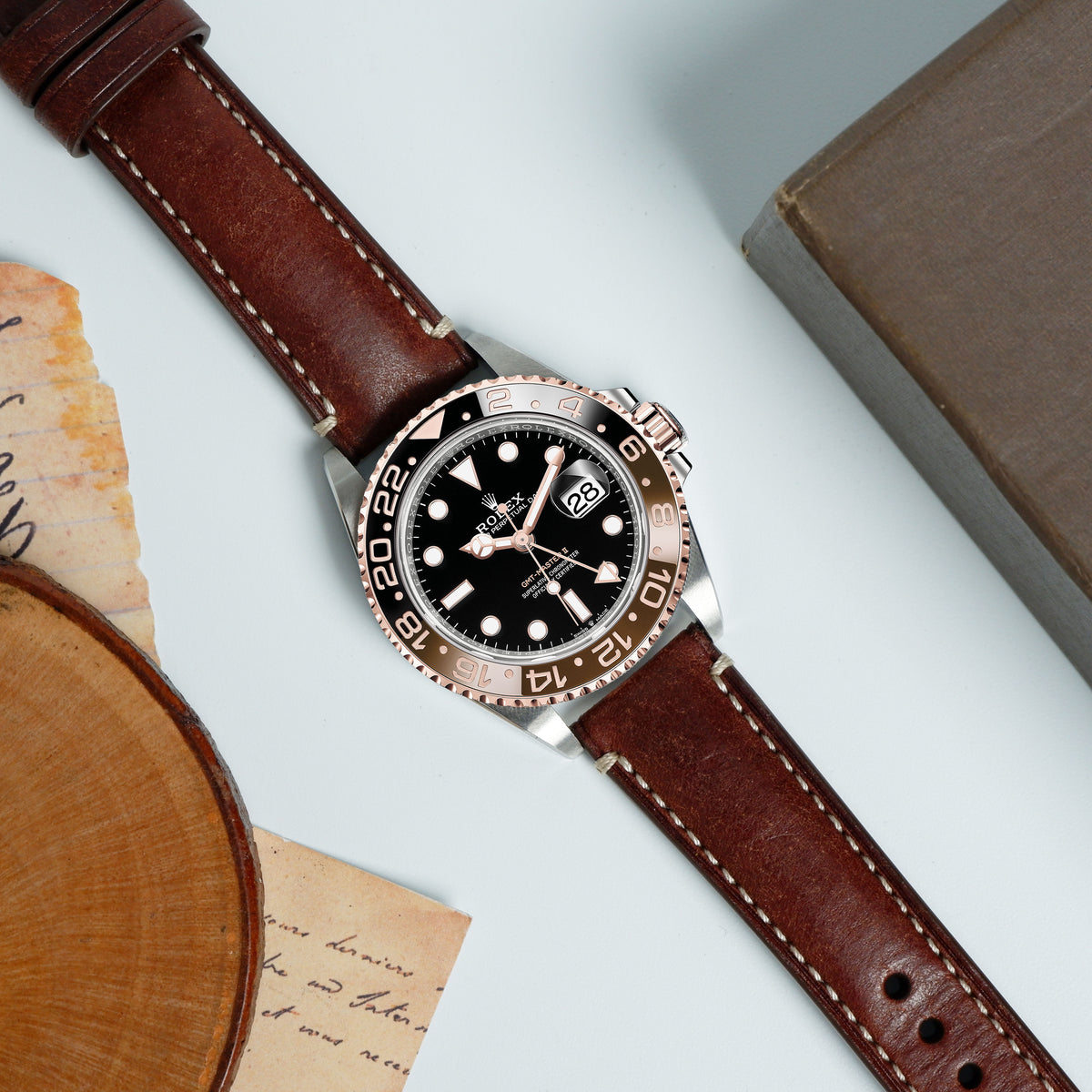 Rolex gmt 2025 leather strap