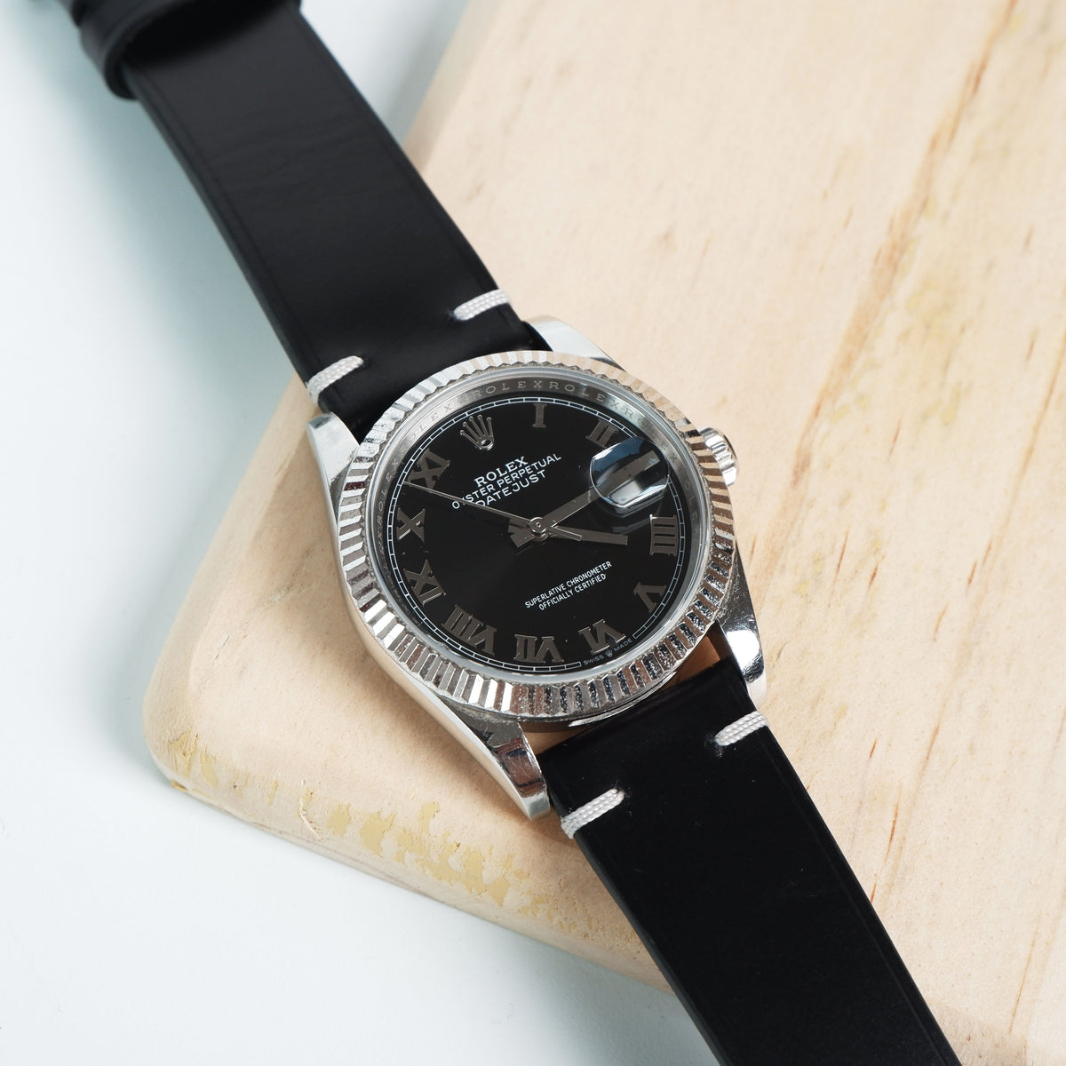 Rolex 16234 Strap Rolex Datejust Straps Minimalist Cordovan Black