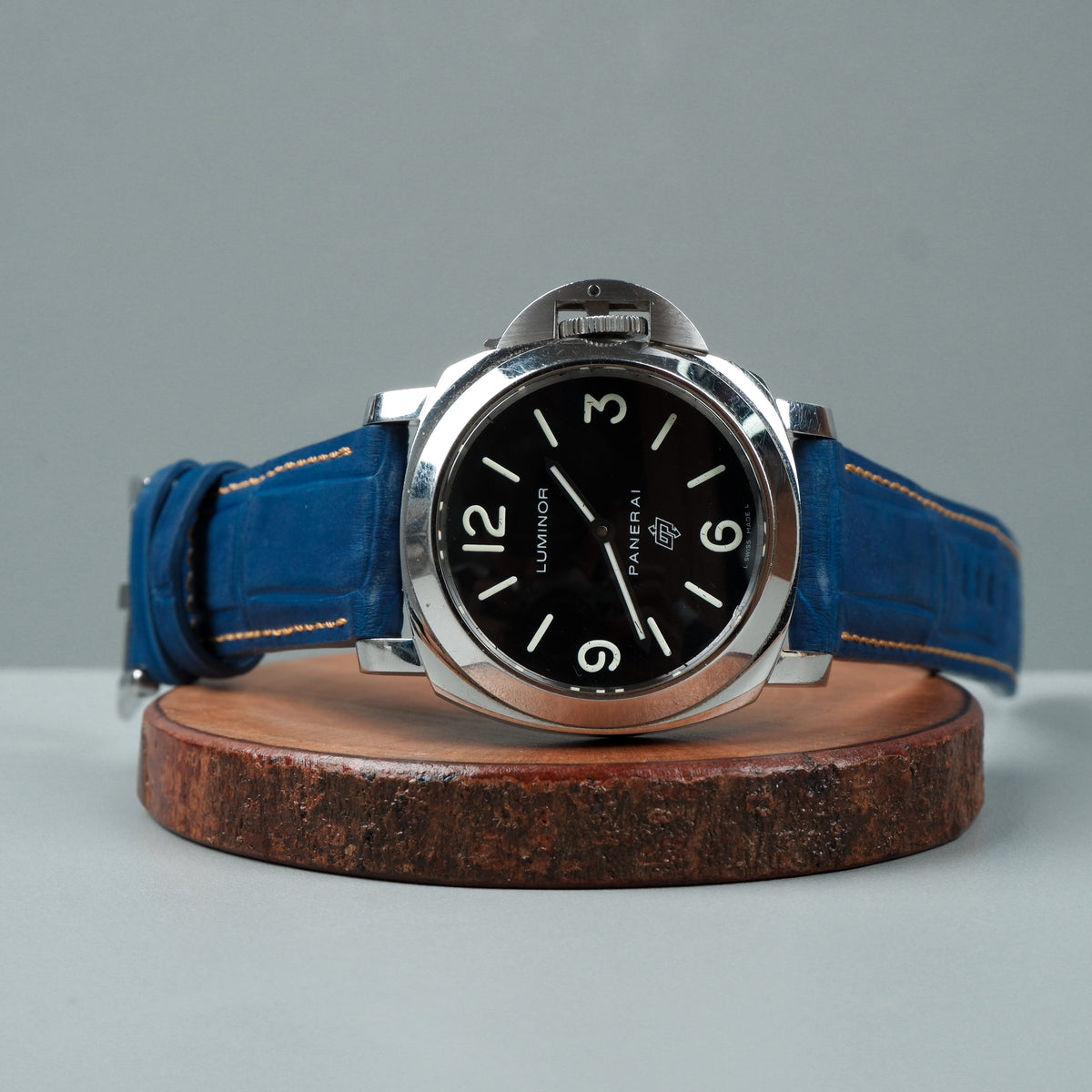 Panerai Luminor Straps - Croco Nubuck Blue