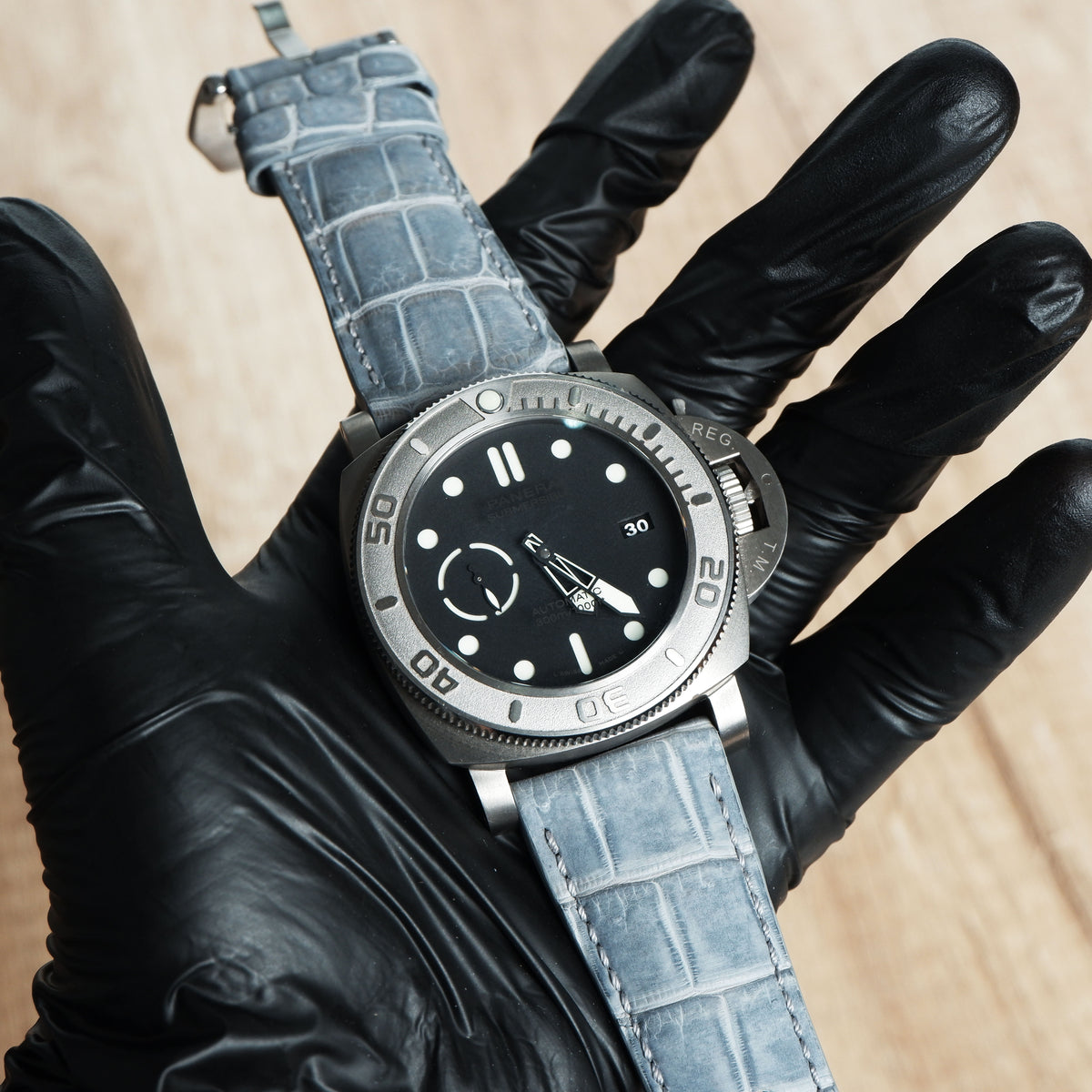 133.PANERAI用 クロコダイル×裏ラバー26mm-22mm 133.PANERAI用 クロコダイル×裏ラバー26mm-22mm For Panerai