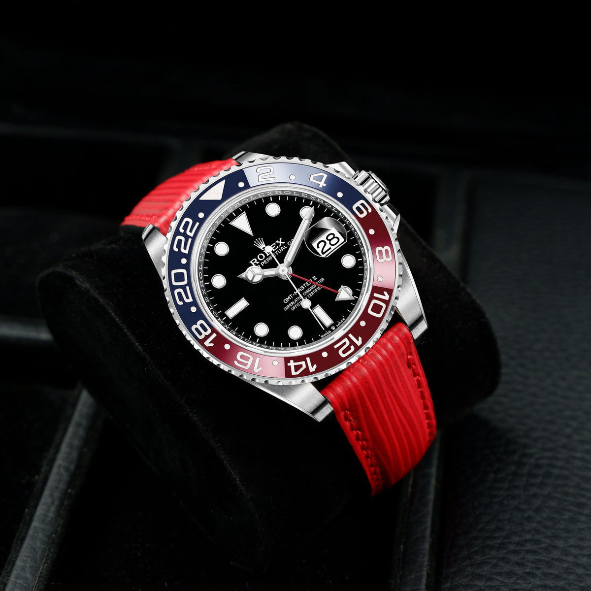 Rolex GMT Master II Pepsi Straps - Epi Red – Liger Straps