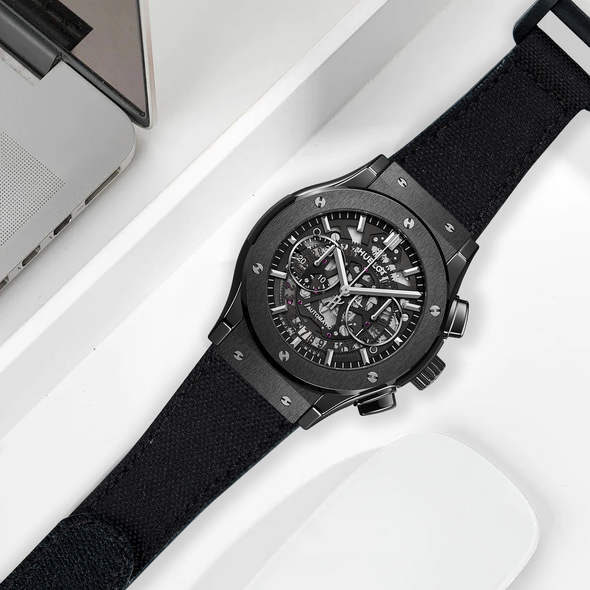 Hublot Straps - Louis Vuitton Graphite No Logo – Liger Straps