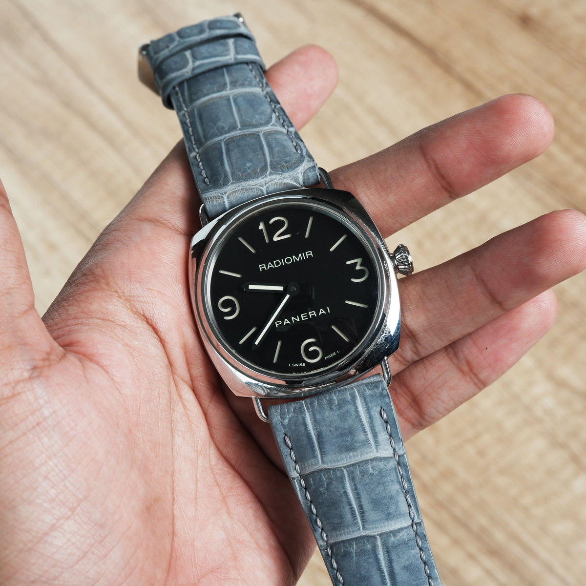 Panerai Radiomir Straps - Croco Nubuck Grey – Liger Straps