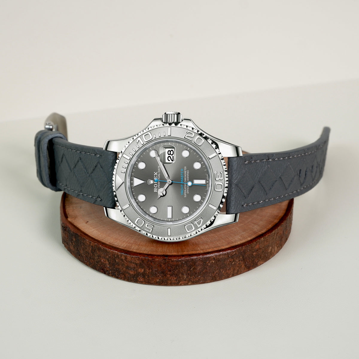 Rolex yacht master with leather strap Clearance