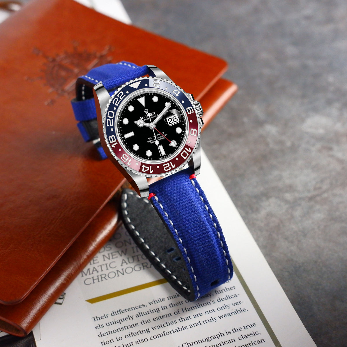 Rolex GMT Master II Pepsi Straps Canvas Extreme Padded Electric