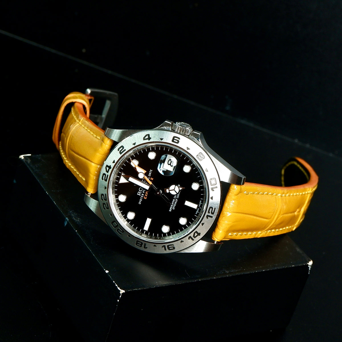 ROLEX キーホルダー イエロー グレー Rolex Explorer Straps - Croco Yellow – Liger Straps