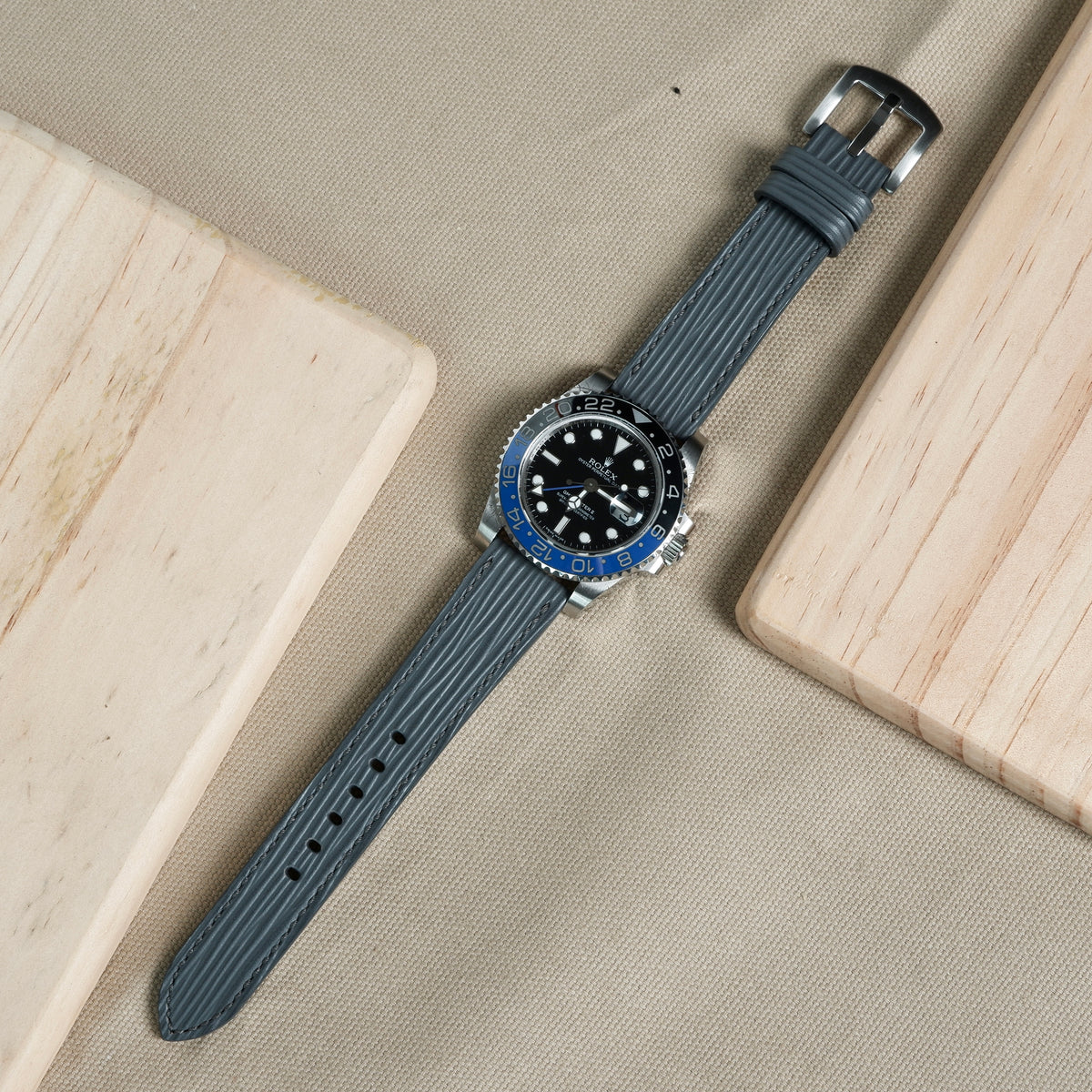 Rolex GMT Master II Batman Straps Epi Grey Liger Straps