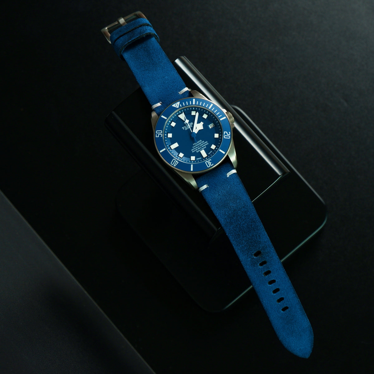 Tudor Pelagos Straps Minimalist Nubuck Blue