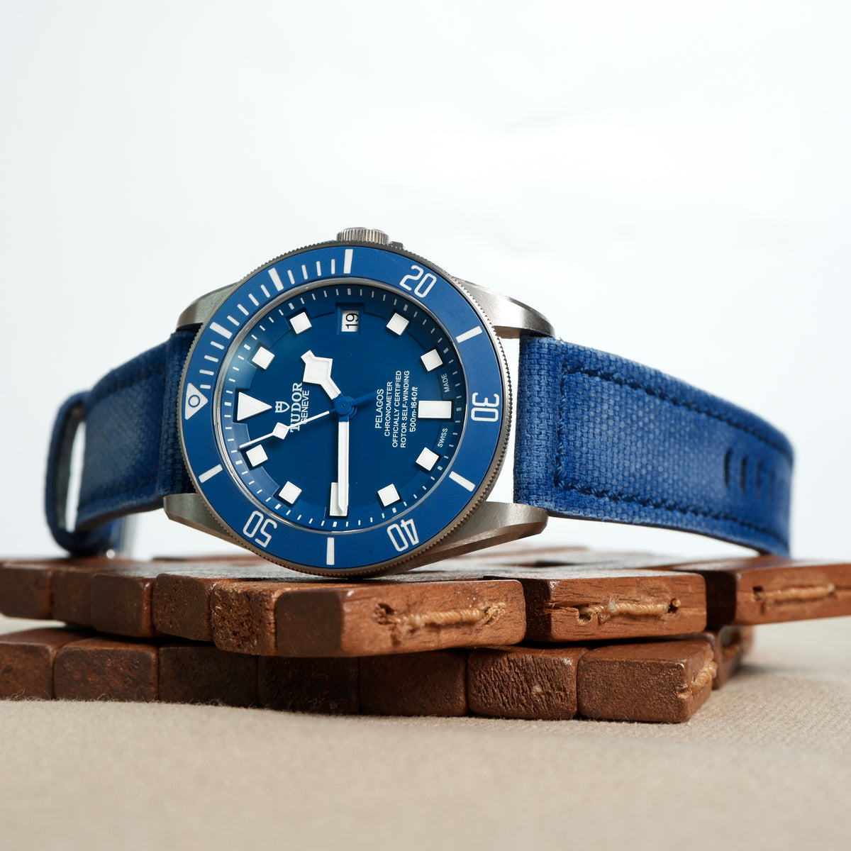 Tudor Pelagos Straps Vintage Canvas Blue – Liger Straps