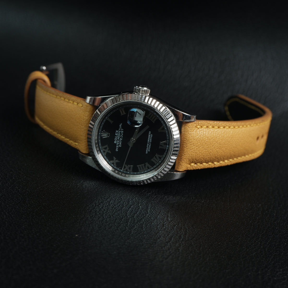 Rolex Datejust Straps Chevre Yellow Liger Straps