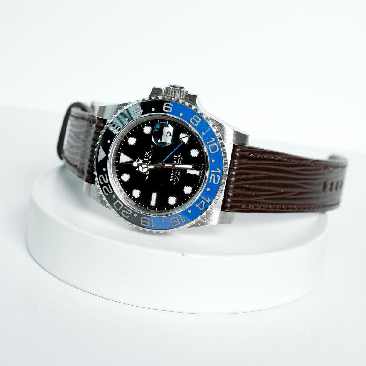 Rolex GMT Master II Batman Straps Epi Tobacco Liger Straps