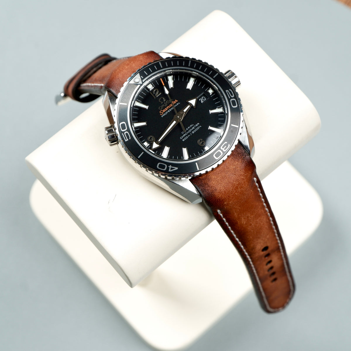 Omega Seamaster Planet Ocean Straps Piero Brown Curved End Liger Straps