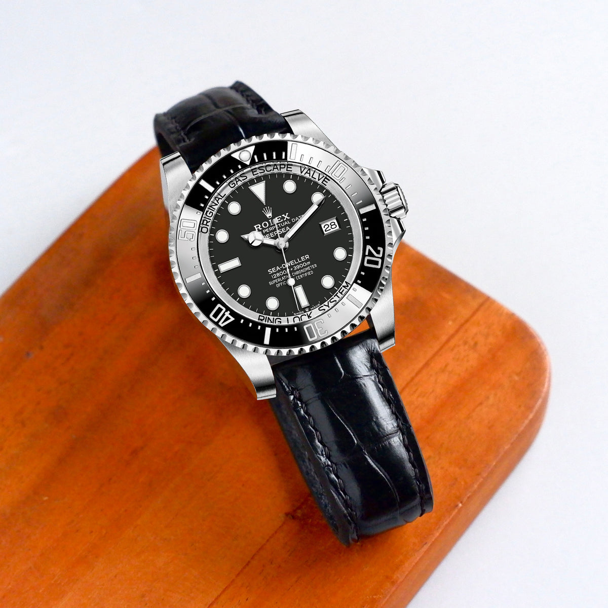 Rolex Sea-Dweller Straps - Croco Black – Liger Straps