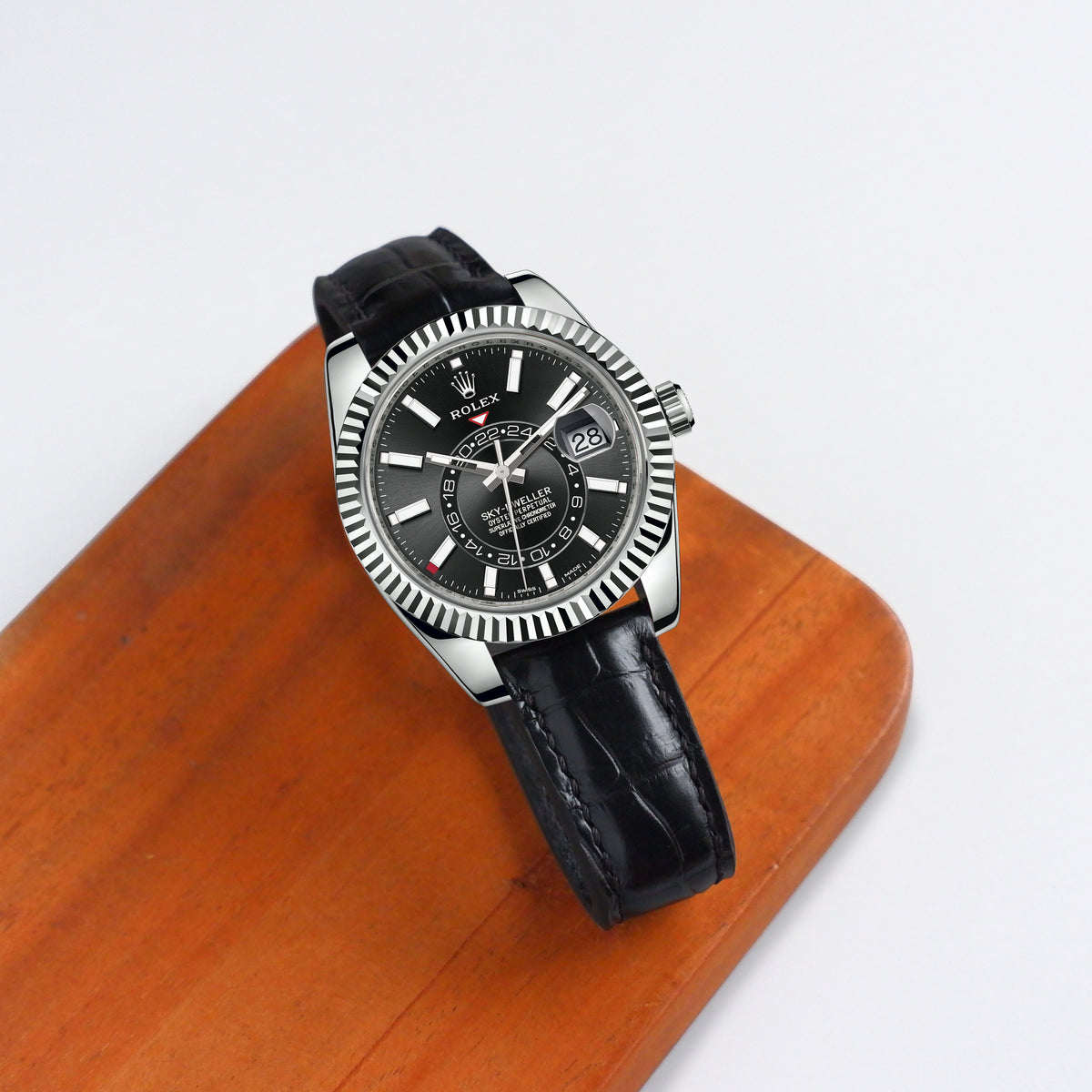 Rolex Sky-Dweller Straps - Croco Black – Liger Straps