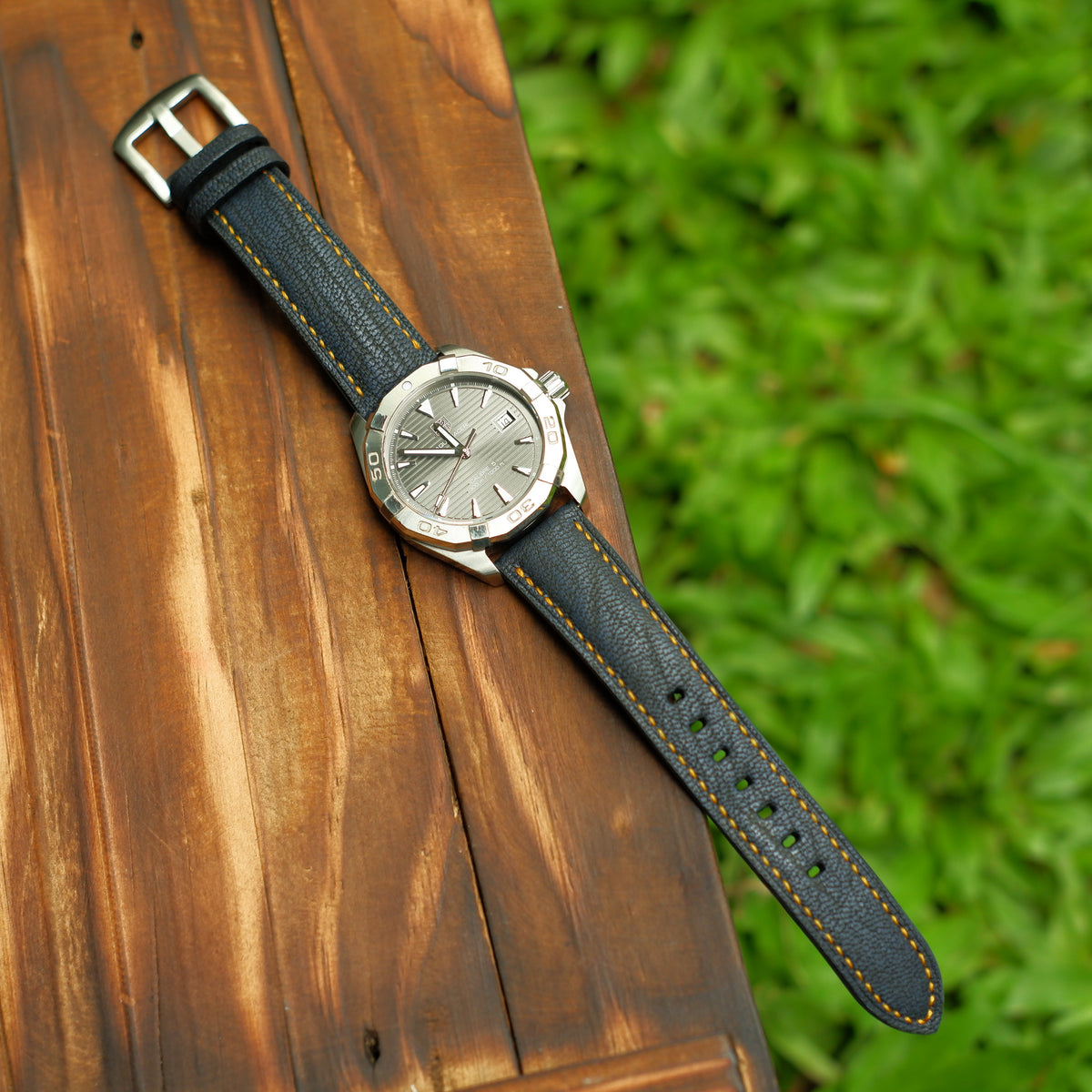 Tag Heuer Aquaracer Straps Elephant Navy Blue Liger Straps