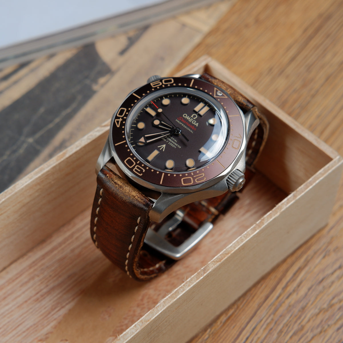 Nato Strap Omega Seamaster 300 Brown Leather Strap Seamaster 300m