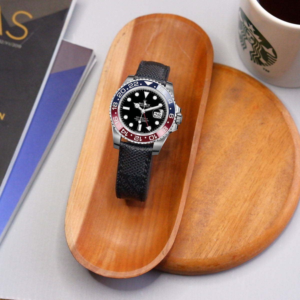 Rolex GMT Master II Batman Straps - Louis Vuitton Graphite Logo – Liger  Straps