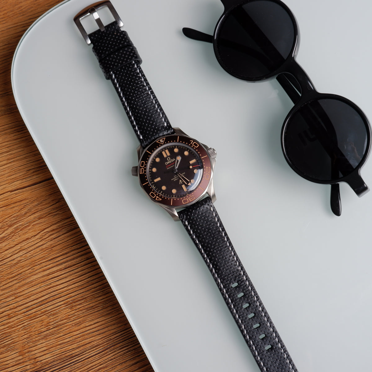 Omega Seamaster Diver 300m Straps - Perforated Black – Liger Straps