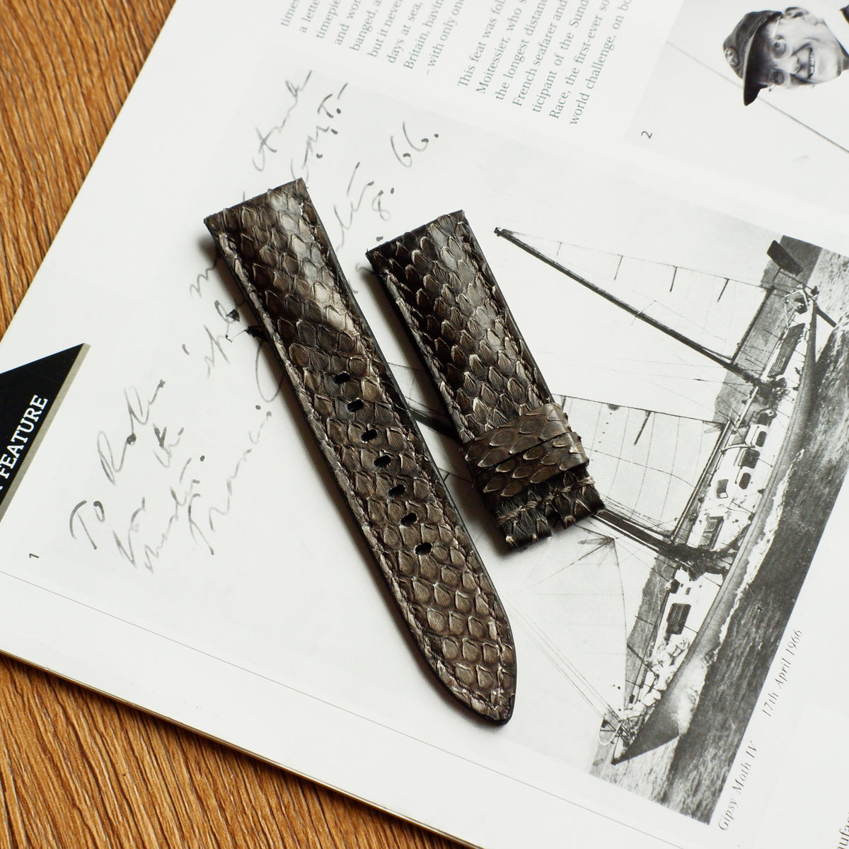 Ready Made 20mm Straps - Python Slate Grey – Liger Straps