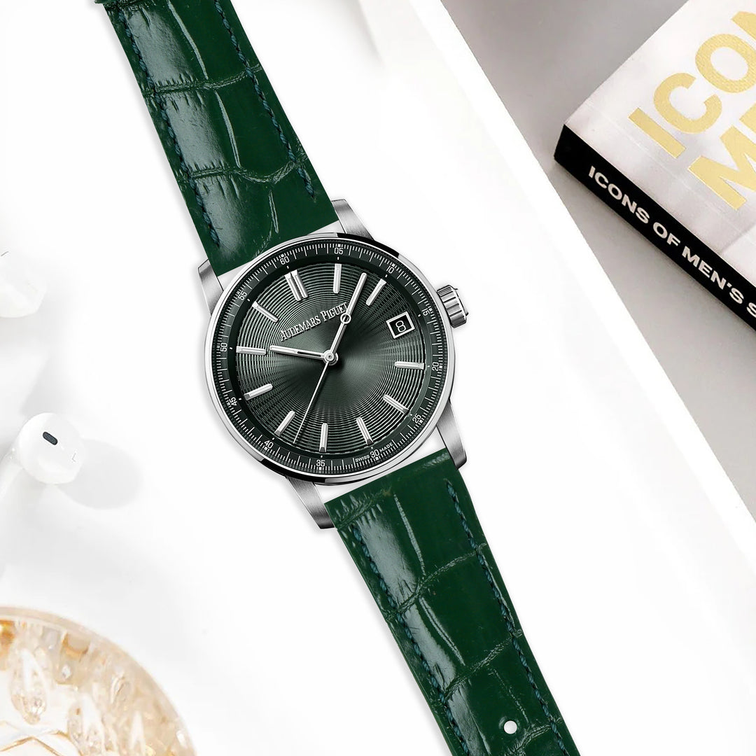 AP Code 11.59 Straps - AP Croco Bottle Green – Liger Straps