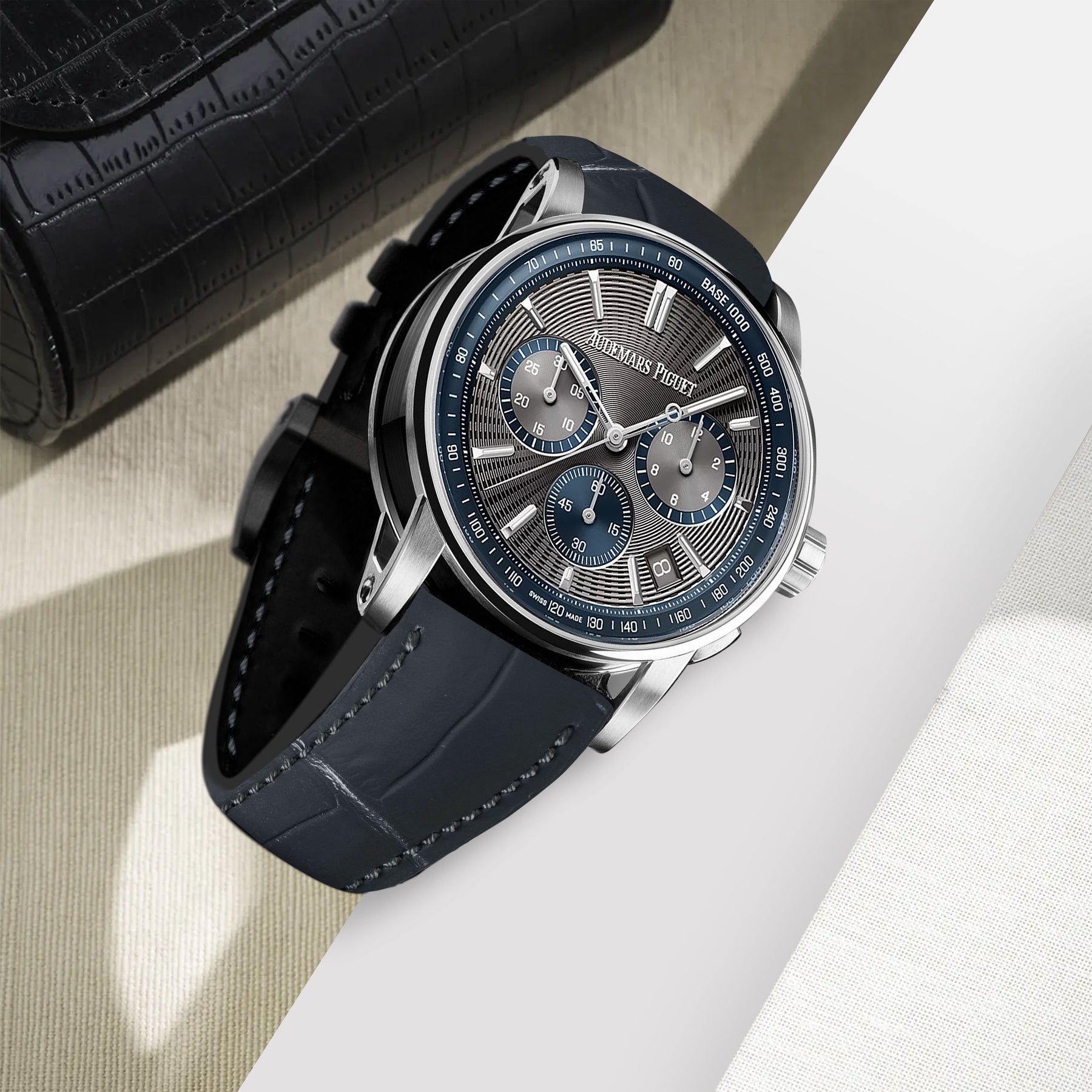 AP Code 11.59 Straps - AP Croco Dark Grey – Liger Straps