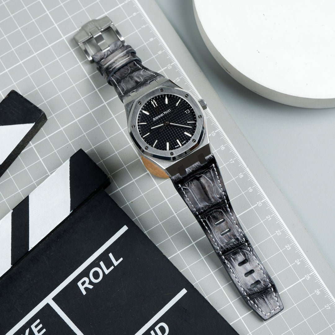 AP Royal Oak 39 & 41mm Straps - AP Hornback Anthracite – Liger Straps