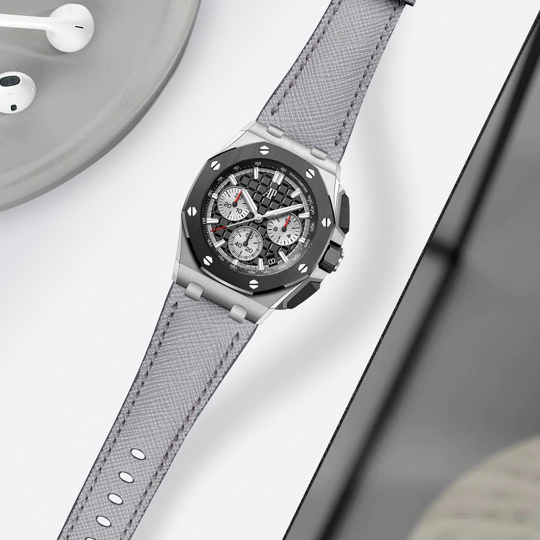 AP Interchangeable Quick Release Straps - AP Saffiano Light Grey