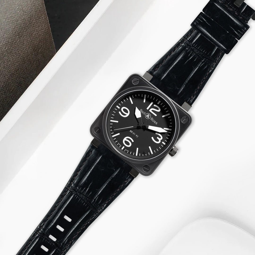 Bell Ross 01, 02, 03, BR X, BR S Straps - Croco Black – Liger Straps