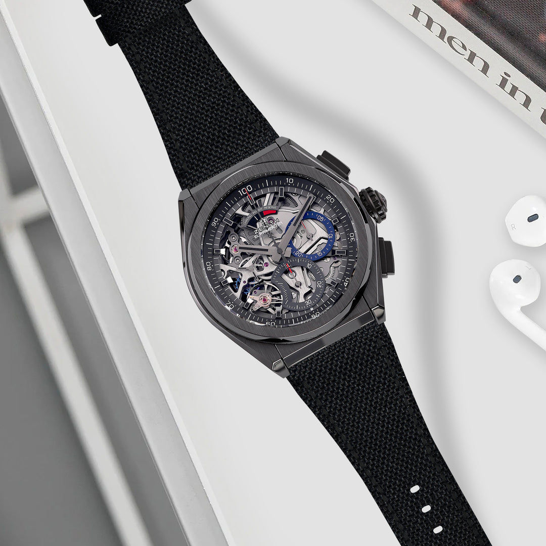 Zenith Defy Straps - Canvas Black – Liger Straps