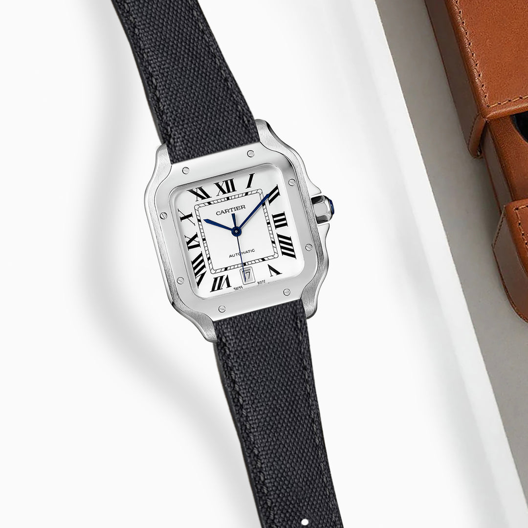 Cartier New Santos Quick Release Straps - Canvas Dark Grey – Liger