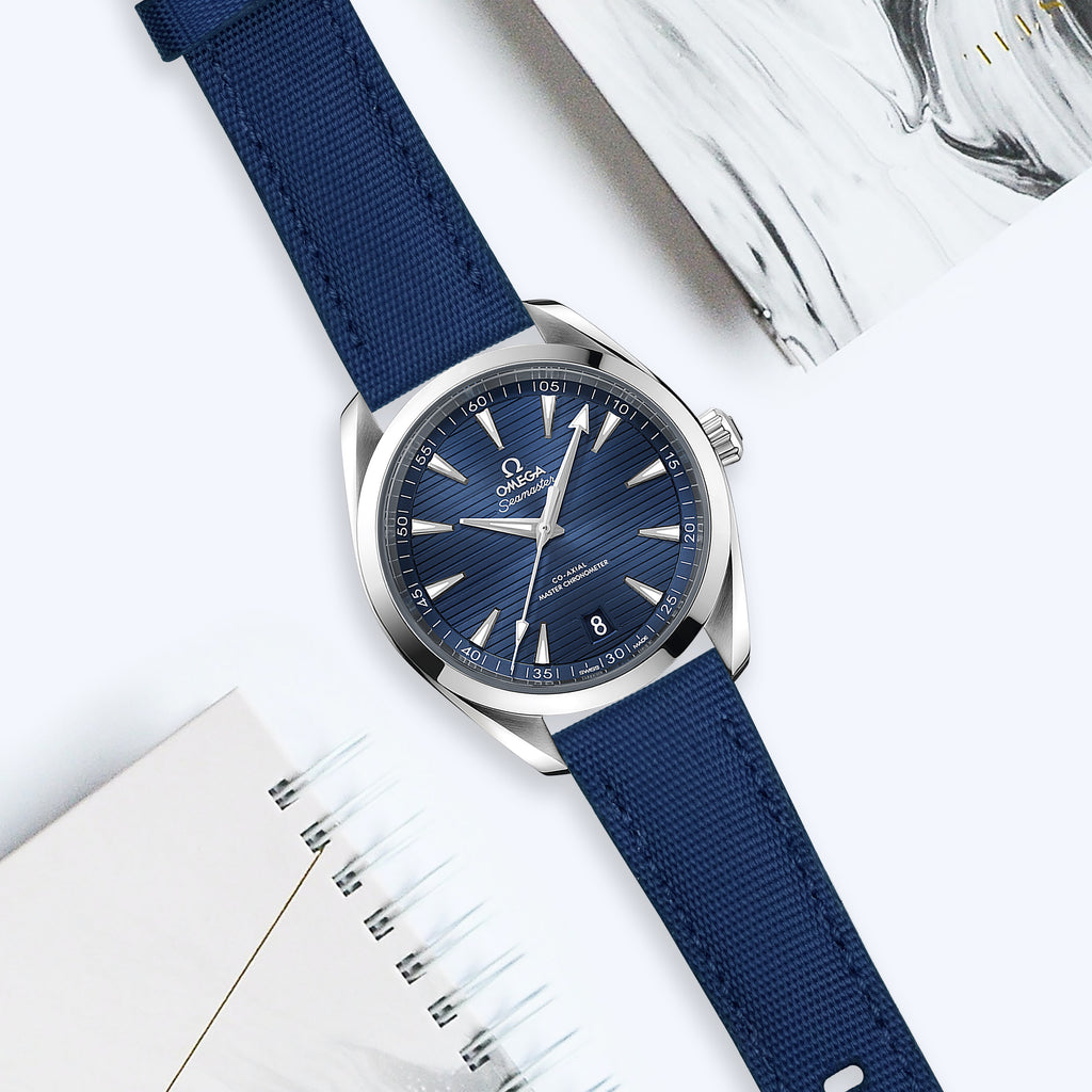 Omega Seamaster Aqua Terra Straps - Canvas Navy Blue – Liger Straps