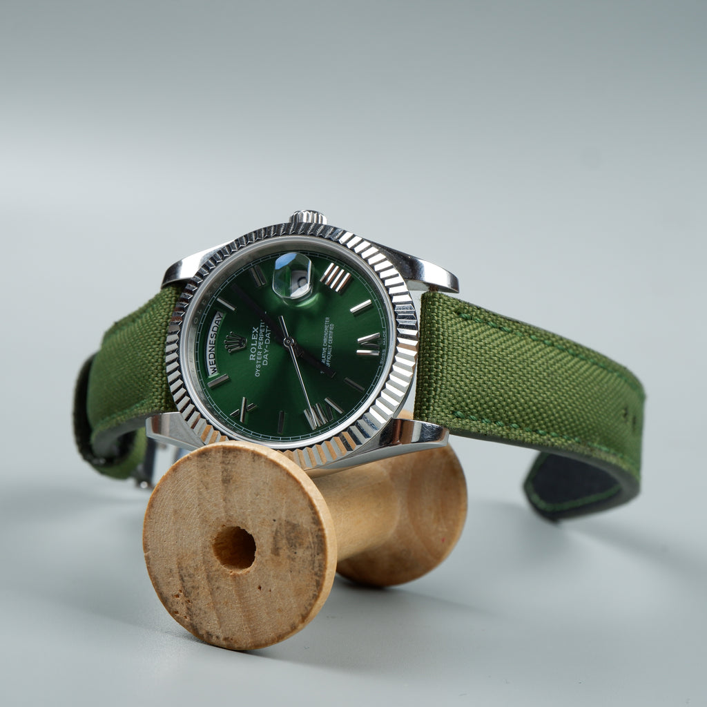 ROLEX 手巻き時計 グリーン ナイロンストラップ ROLEX 手巻き時計 グリーン ナイロンストラップ