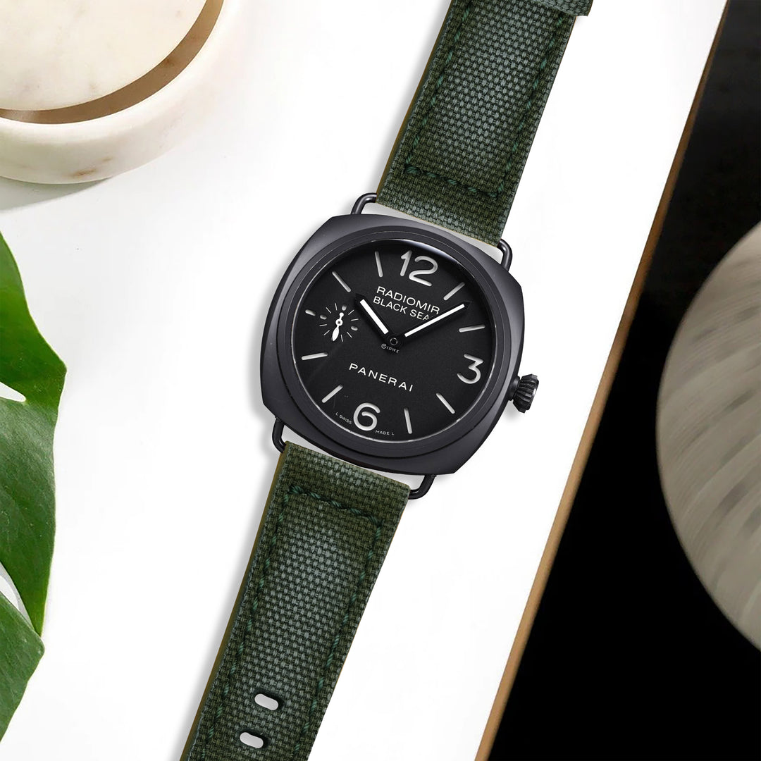 Panerai Radiomir Straps - Vintage Canvas Green – Liger Straps